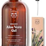 Bionoble Organic Aloe Vera Gel 100ml - Made with 100% Pure Fresh Aloe Pulp and Organic Lavender - Xanthan Free - Face, Eye Contour, Body, Hair -