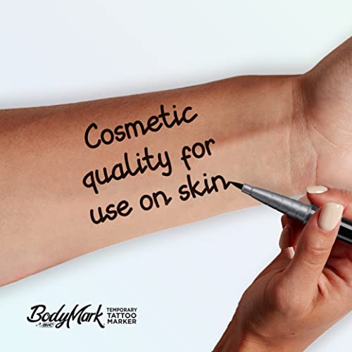 Bic BodyMark COLLECTION - Temporary Tattoo Markers, Cosmetic Quality for Use on Skin - 8 Assorted Colours and 3 Stencil Sheets - Let Your Imagina