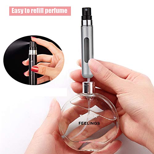 Perfume Atomizer Refillable, 8 ml Refillable Atomiser Perfume Spray Bottle Mini Underfill Empty Travel Bottle Clear Visual Container Bottle Set o