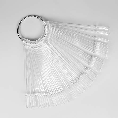 Apex® Professional 50pcs Nail Colour Display Ring, Swatch Sticks, Pop Sticks, Nail Art Palette Tip Wheel Display (Natural)