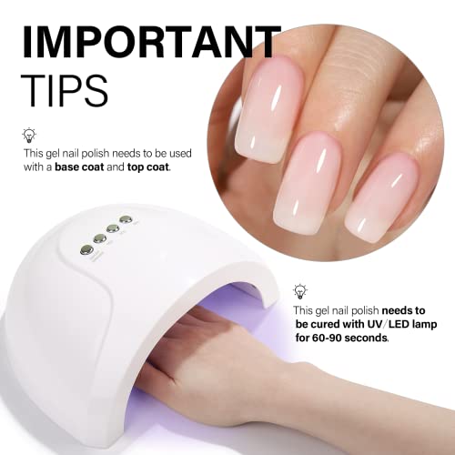 AILLSA Milky Gel Nail Polish-White Nail Polish Gel, Top Coat Gel Polish Soak Off Nail Lamp Gel Nail Varnish, 1PC Nail Gel Gifts for Women Mothers