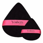 youberrySilk Powder Puff, 2 Pcs Triangle powder puff, DUO Small and Large powder Puff for pressed powder, Soft Velvet powder Puff for Flawless Ma