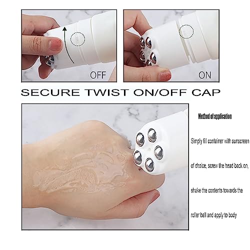 Sunscreen Roller Applicator,Sunscreen Applicator for Kids,Refillable Roll on Sunscreen Applicator for Adults Families Travel Size Holds 50ml for