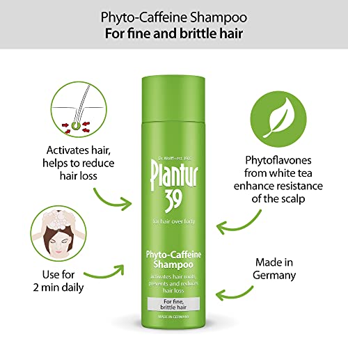 Plantur 39 Caffeine Shampoo Prevents and Reduces Hair Loss 2x 250ml | For Fine Brittle Hair | Unique Galenic Formula Supports Hair Growth | Women