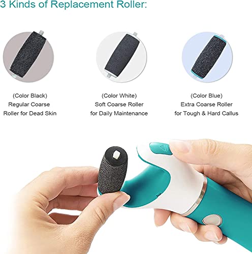 Canvalite 9Pcs Pedi Replacement Rollers, 3 Coarse Levels Includes Extra Rough Hard, Medium Hard and Gentle Hard Skin Remover for Hard Skin Remove
