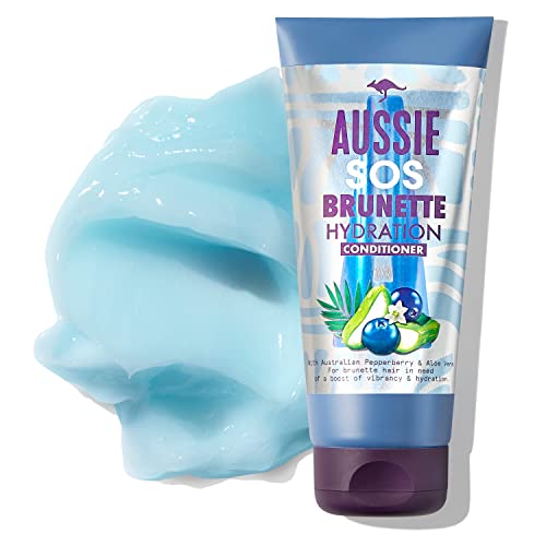 Aussie SOS Brunette Hair Hydration Vegan Hair Conditioner For Brunette Hair In Need of a Hydration Boost, With Australian Pepperberry & Aloe Vera