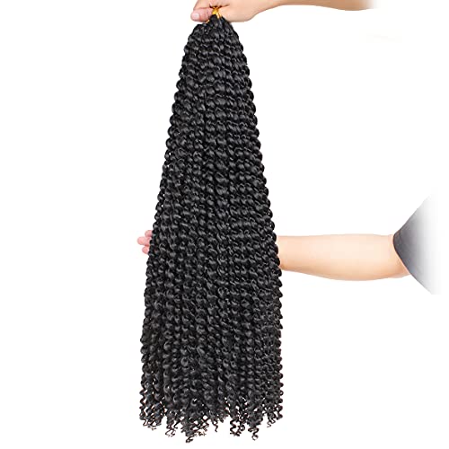 Leeven 7 Packs Water Wave Braiding Hair for Butterfly Faux Locs 24 Inch Long Water Wave Crochet Hair Hot Water Setting Passion Twists Braiding Ha