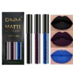 3Pcs Matte Lip Gloss Set, Matte Liquid Lipstick Set, Lip Stain Black lipstick Long-Lasting Waterproof Lipgloss, Gothic Makeup Gift Lipsticks Set