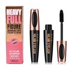 Waterproof Mascara,Mascara Black,4D Mascara,Mascara Black Volume and Length Waterproof,Lengthening Mascara Black,False Lash Effect Mascara,Fibre