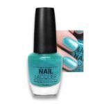 Pearl Nail Polish - Cyan Glitter Nail Polish Nail Varnish - Peeling Off Nail Varnish - Quick Dry & Long Lasting Holographic Nail Polish - No UV N