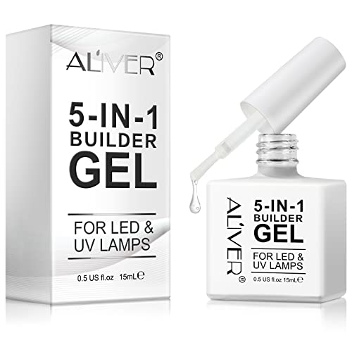 Builder Gel for Nails, 5 in 1 Gel Builder for Nails Strengthener, UV/LED Nail Polish Gel for Nail Art Decoration, Professional Manicure False Nai