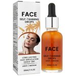 Face Self Tan Drops, Moisturising Face Tanning Drops, Fake Tan Face Serum, Self Tan Serum with Vegan Collagen, Dark Self Tan, 30ml
