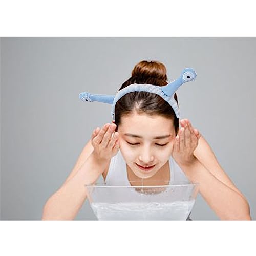Bohue 3Pcs Spa Headband Snail Spa Hair Band Creative Plush Headband Hair Styling Accessories Cute Elastic Headband for Washing Face Skincare Show