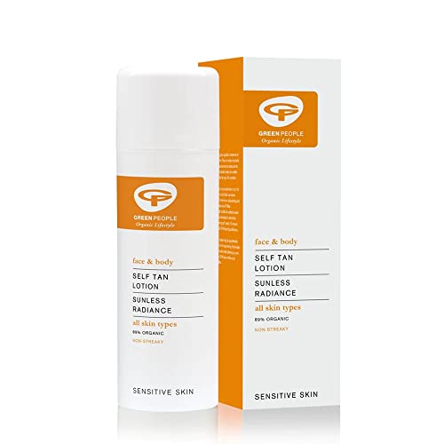 Green People Self Tan Lotion 150ml | Natural, Organic Fake Tan for Face & Body | Scented with Essential Oils | Gentle on Sensitive Skin | Non-Str