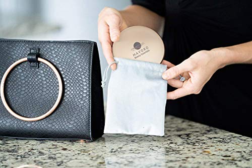 Magnifying Compact Mirror for Purses, 1x/10x Magnification – Double Sided Travel Makeup Mirror, 4 Inch Small Pocket or Purse Mirror. Distortion F