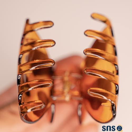 SNS Hair Claw Clips 3 Pcs Medium Size Multicolour Barrettes Jaw Clips for Fine Long Thick Hair Strong Hold Non-Slip Tortoise Shell Pattern Acryli