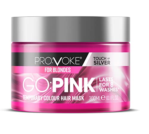 PRO:VOKE Go Pink Temporary Colour Hair Mask 300 ml, NEW Go Pink Without Commitment Lasts 8 Washes, Keratin Enriched formula