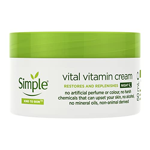 Simple Kind to Skin Vital Vitamin Night Cream restores and replenishes skin face moisturiser 50 ml