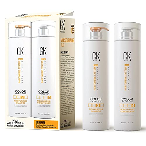 GK HAIR Global Keratin Moisturizing Shampoo and Conditioner Sets (3.4 Fl Oz/100ml) for Color Treated Hair - Daily Use Cleansing Dry to Normal Sul