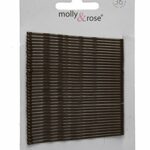 Card of 36 Hair Kirby Grips Bobby Pins 65mm-Brown