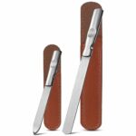 FVION Nail File Set - 2 PCS Professional Metal Nail Files, Stainless Steel Nail File for Fingernails Toenails, Double-Sided Nail File with Coarse