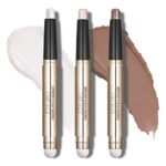 CCbeauty 3 Pack Dual-Ended Eyeshadow Stick,High Pigmented Metallic Cream Shimmer Eye Shadow Stick,Waterproof Neutral to Deep Eyeshadow Pencil Cra