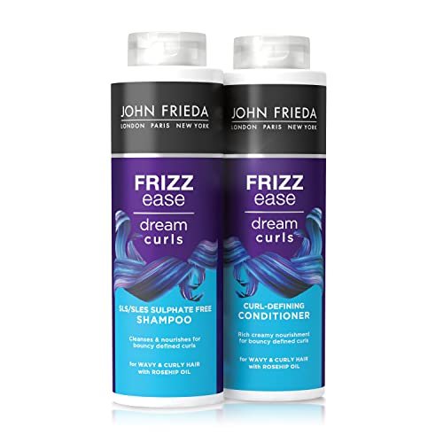 John Frieda Frizz Ease Dream Curls Shampoo & Conditioner Duo Pack 2 x 500ml, Haircare Bundle for Curly, Wavy Hair, Anti-Frizz Haircare Set for Cu