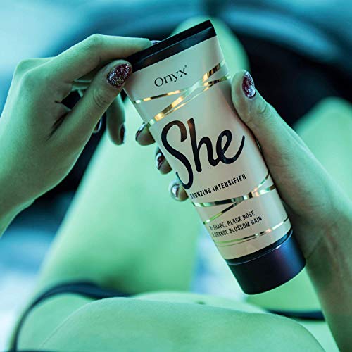 Onyx SHE Sunbed Lotion for Women - Tanning Accelerator & Bronzer Cream for Fair Skin - Skin Moisturiser & Anti-Aging Complex