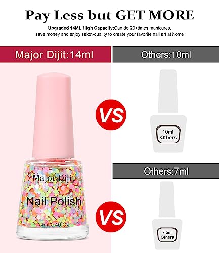 DouborQ Glitter nail polish Multicolor Translucent Long-lasting Sequins Nail Art Varnish