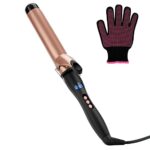Curling Tongs 38mm Large Barrel Curling Wand Big Curls for Long & Medium Length Hair Curler Styling Thick Wide Curling Iron with Clip 140°C-230°C