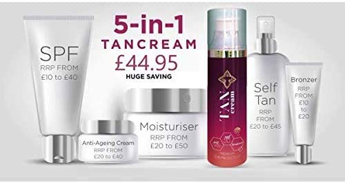 Bundle - 100ml bottle of Tancream All in One Self Tan and Luxury Moisturiser, and Set of 2 Luxury Tancream Tanning Mitts