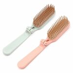 2Pcs Folding Hair Brush Hair Comb Portable Mini Massage Hair Brush Anti-Static Anti-knot for Women & Girls Size for Handbag