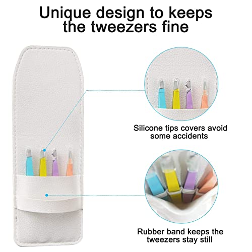 Tweezers Set Tweezers for Eyelashes Stainless Steel Plucking Precision Tweezers Set for Ingrown Hair Remove and Lash Extension, Plucking Tweezers