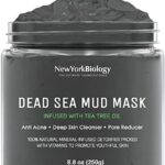 New York Biology Dead Sea Mud Mask for Face and Body Infused with Tea Tree - Spa Quality Pore Reducer for Acne, Blackheads and Oily Skin - Tighte