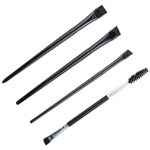 4 Pcs Eyeliner Brush Kit, Fine Angled Eyeliner Brush Flat Slanted Thin Eyebrow Brush Double-Ended Angled Eye Brow Brush Concealer Brushes Synthet