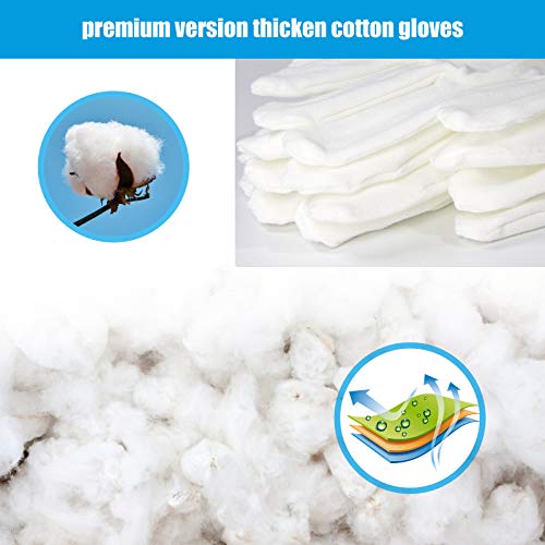 4 Pair Moisturising Gloves,Cotton Gloves for Eczema & Dry Hands,Stretchable Washable White Gloves(Medium Size)