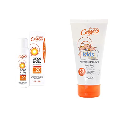 Calypso Once A Day Sun Protection Lotion SPF20 | 8 Hours Sun Protection | Non Greasy | Superior 4 Start UVA Rating - 200 ml CALC20L & Australian