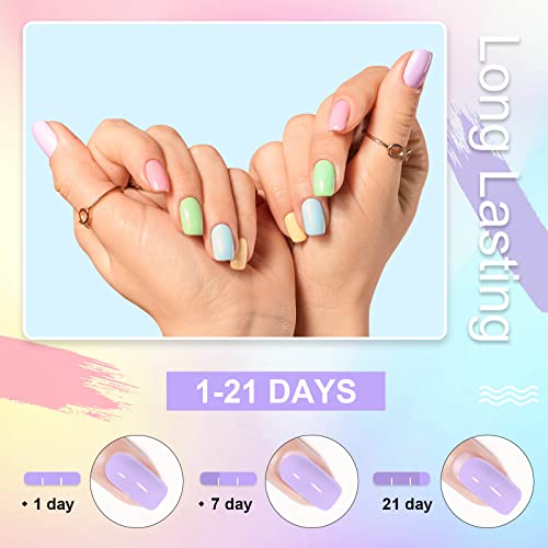 INPING Pastel Gel Nail Polish, 10 Color Spring Summer Nail Polishes Set Candy Macaroon Collection Required Soak Off UV/LED Lamp for Starter DIY N