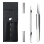 SG Nekoo Professional Facial Milia Removal Tool & Whitehead Extractor, High Grade Stainless Steel Double Ended Needle Tweezers Kit,Blemish,Zit Pi