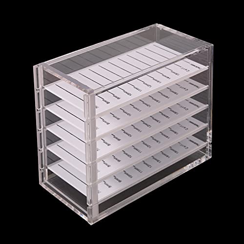 Parieo 1 Pack Acrylic Eyelash Pallet 5 Layers Eyelash Extension Storage Box Eyelashes Glue Pallet Holders Eyelash Display Storage Container Organ