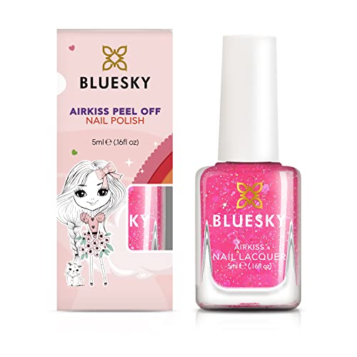 Bluesky Kids Nail Varnish – PIXIE DUST, Pink. Easy Peel-off, Non-Toxic, Water- based, Odour-free Nail Polish for Kids, 5ml
