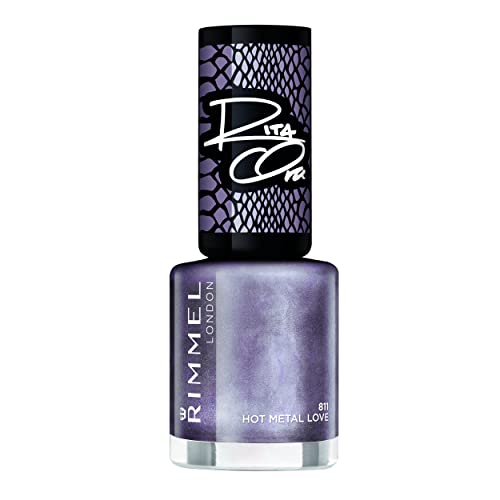 Rimmel London Rita Ora 60 Seconds Super Shine Nail Polish, 811 Hot Metal Love, 8 ml, Packaging May Vary