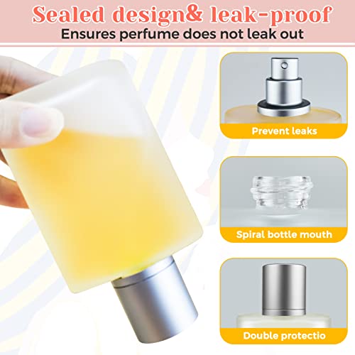 BOOHO 2Pcs 30/50/100ml Empty Glass Perfume Atomiser, 2 colors Clear Glass Atomiser Spray Bottles, Refillable Spray Perfume Bottles Fine Mist Cosm