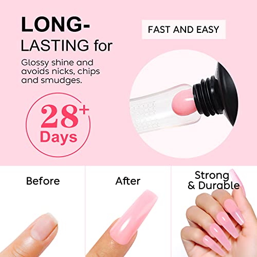 AIMEILI Poly Nail Gel Set, 6 Colors 15ml Nude Pink Brown Daily Collection Nail Extension Gel Set Builder Nail Gel French Manicure DIY Design Nail