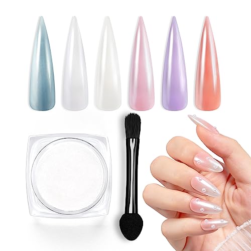 Beetles Chrome Nail Powder Kit Black White Colors Gel Polish Mirror Effect Holographic Aurora Iridescent Pearlescent Manicure Art Decoration Glit