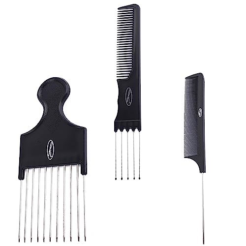 Fine Lines Afro Pick Comb - Premium Plastic Antistatic Afro Hair Comb for Curly or Thick Hair - Heat & Impact Resistant Afro Hair Combs – Afro Hi
