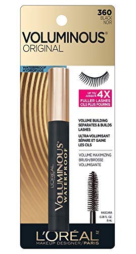 L'Oreal Paris Voluminous Waterproof Mascara, Black, 0.28-Fluid Ounce