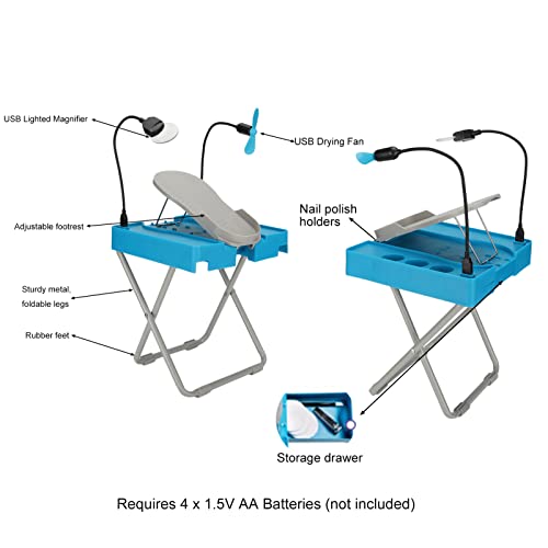 QITERSTAR Non Slip Pedicure Foot Rest, Adjustable Professional Foldable Pedicure Stand Adjustable Pedicure Nail Tool Nail Pedicure Supplies for H