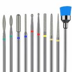 MELODYSUSIE Nail Drill Bits Set Diamond Metal Professional 3/32 Inches, for Acrylic Nails and Electric Nail Files Drill Machine Manicure Pedicure