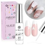 Saviland Painted Gel Nail Polish - 8g White Gel Liner Nail Art Gel Polish Basic Color Soak Off U V LED French Manicure Gel Polish Starter Gel for